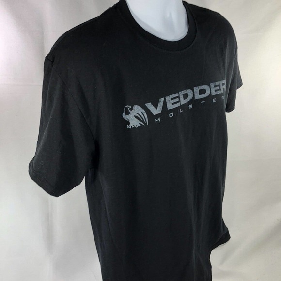 VEDDER HOLSTERS Shirt Mens Large Black Firearms Military Law Enforcement Tee - Picture 3 of 10